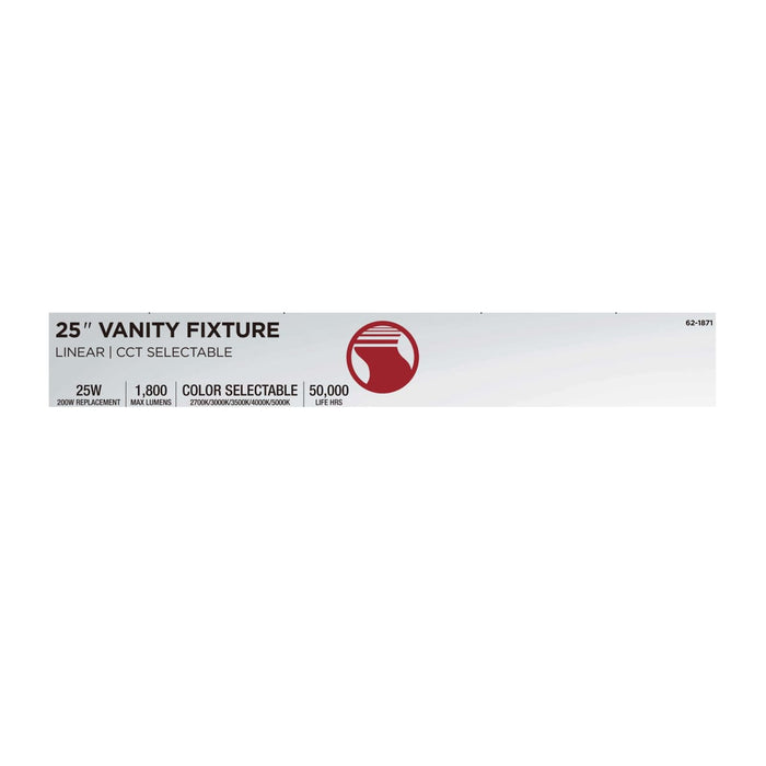 Vanity Nuvo 62-1871 Glamour - LED 25 Inch Vanity - Brushed Nickel Finish - 27K/3K/35K/4K/5K CCT Selectable Nuvo