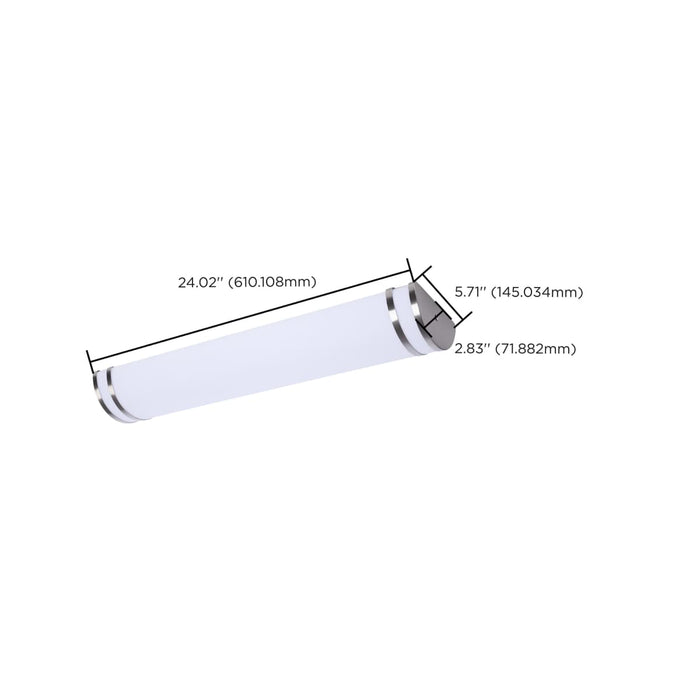 Vanity Nuvo 62-1871 Glamour - LED 25 Inch Vanity - Brushed Nickel Finish - 27K/3K/35K/4K/5K CCT Selectable Nuvo