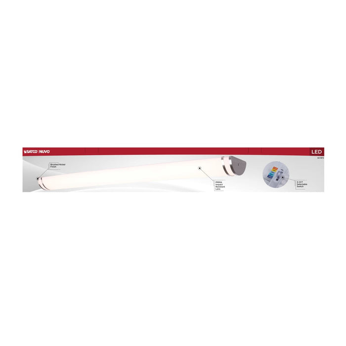Vanity Nuvo 62-1872 Glamour - LED 49 Inch Vanity - Brushed Nickel Finish - 27K/3K/35K/4K/5K CCT Selectable Nuvo