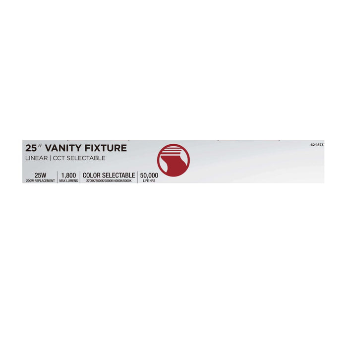 Vanity Nuvo 62-1873 Crispo - LED 25 Inch Vanity - White Finish - 27K/3K/35K/4K/5K CCT Selectable Nuvo