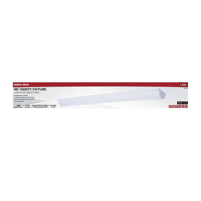 Vanity Nuvo 62-1874 Crispo - LED 49 Inch Vanity - White Finish - 27K/3K/35K/4K/5K CCT Selectable Nuvo