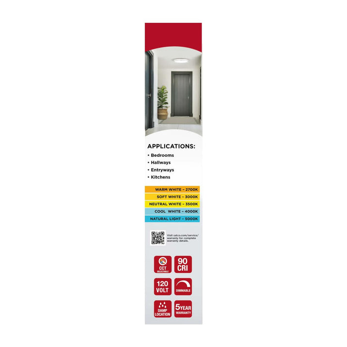 Flush Mount Nuvo 62-1876 Glamour - LED 13 Inch Flush Mount - Brushed Nickel Finish - 27K/3K/35K/4K/5K CCT Selectable Nuvo