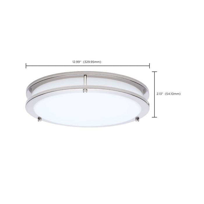 Flush Mount Nuvo 62-1876 Glamour - LED 13 Inch Flush Mount - Brushed Nickel Finish - 27K/3K/35K/4K/5K CCT Selectable Nuvo