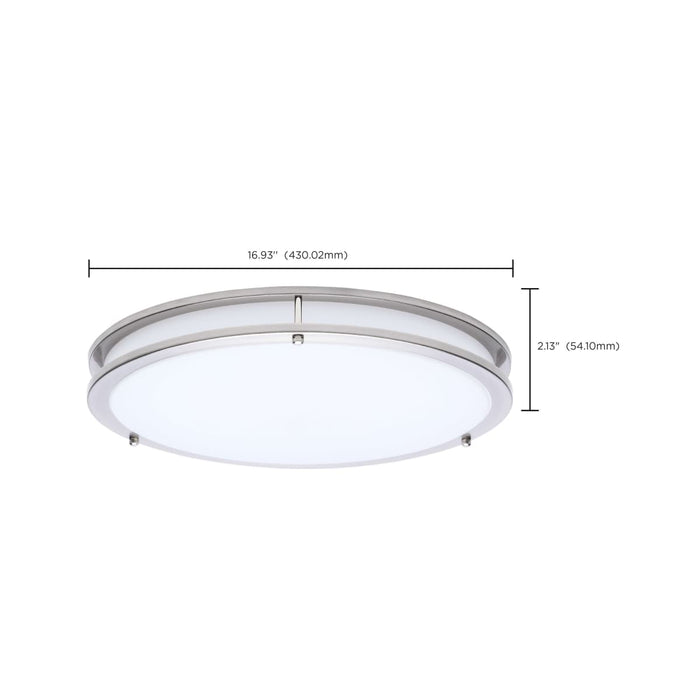 Flush Mount Nuvo 62-1877 Glamour - LED 17 Inch Flush Mount - Brushed Nickel Finish - 27K/3K/35K/4K/5K CCT Selectable Nuvo