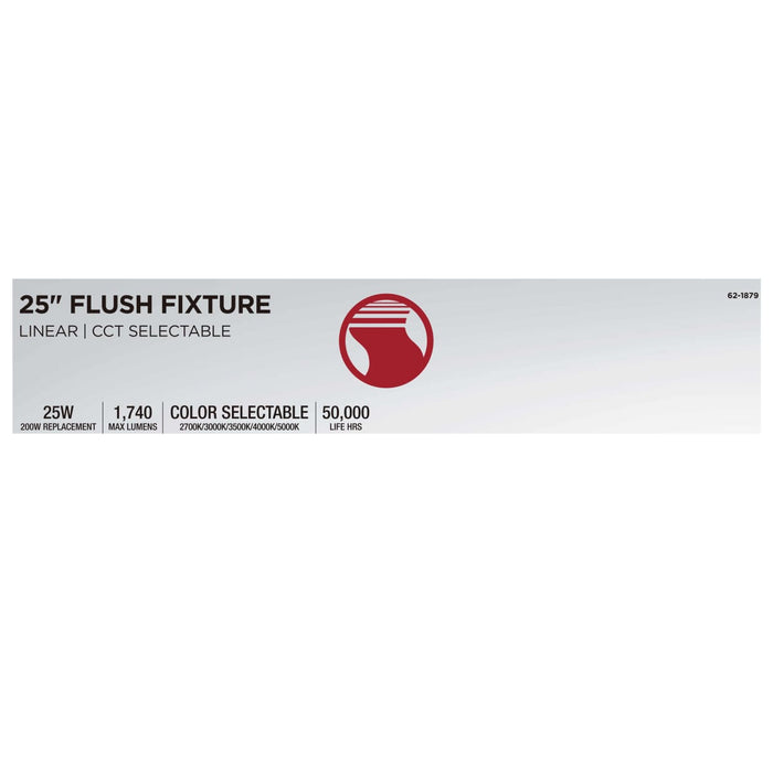 Flush Mount Nuvo 62-1879 Glamour - LED 25 Inch Linear Flush Mount - Brushed Nickel Finish - 27K/3K/35K/4K/5K CCT Selectable Nuvo