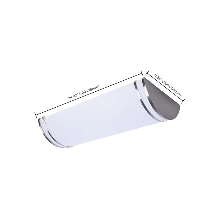 Flush Mount Nuvo 62-1879 Glamour - LED 25 Inch Linear Flush Mount - Brushed Nickel Finish - 27K/3K/35K/4K/5K CCT Selectable Nuvo
