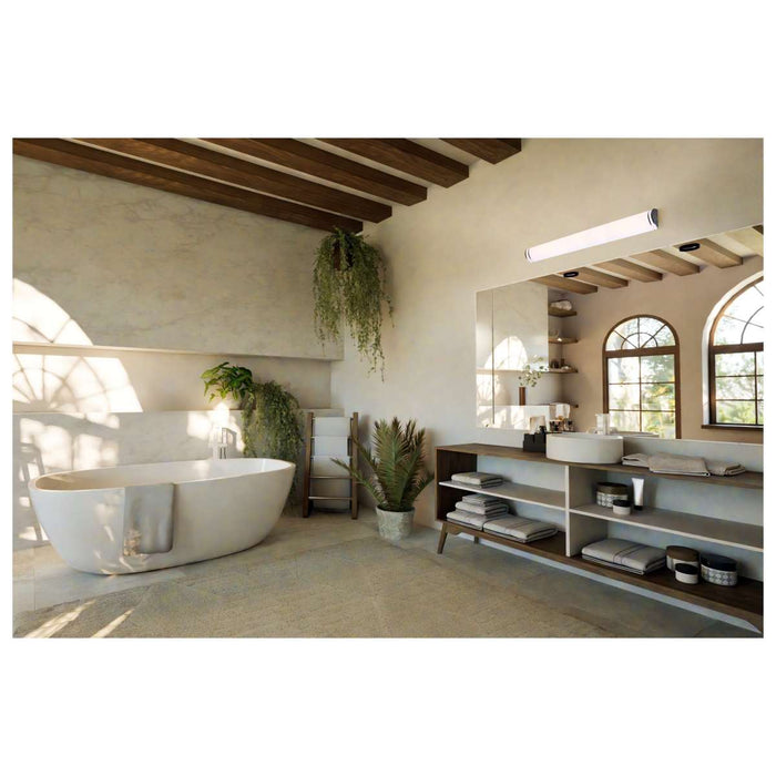Flush Mount Nuvo 62-1880 Glamour - LED 50 Inch Linear Flush Mount - Brushed Nickel Finish - 27K/3K/35K/4K/5K CCT Selectable Nuvo