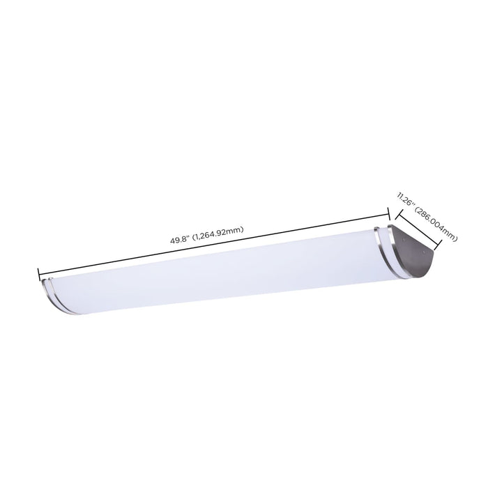 Flush Mount Nuvo 62-1880 Glamour - LED 50 Inch Linear Flush Mount - Brushed Nickel Finish - 27K/3K/35K/4K/5K CCT Selectable Nuvo