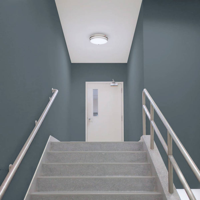 Flush Mount Nuvo 62-1890 Glamour - 13 Inch LED Flush Mount - Emergency Battery - CCT Selectable - Brushed Nickel Finish Nuvo
