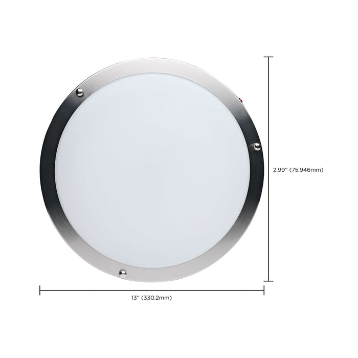 Flush Mount Nuvo 62-1890 Glamour - 13 Inch LED Flush Mount - Emergency Battery - CCT Selectable - Brushed Nickel Finish Nuvo