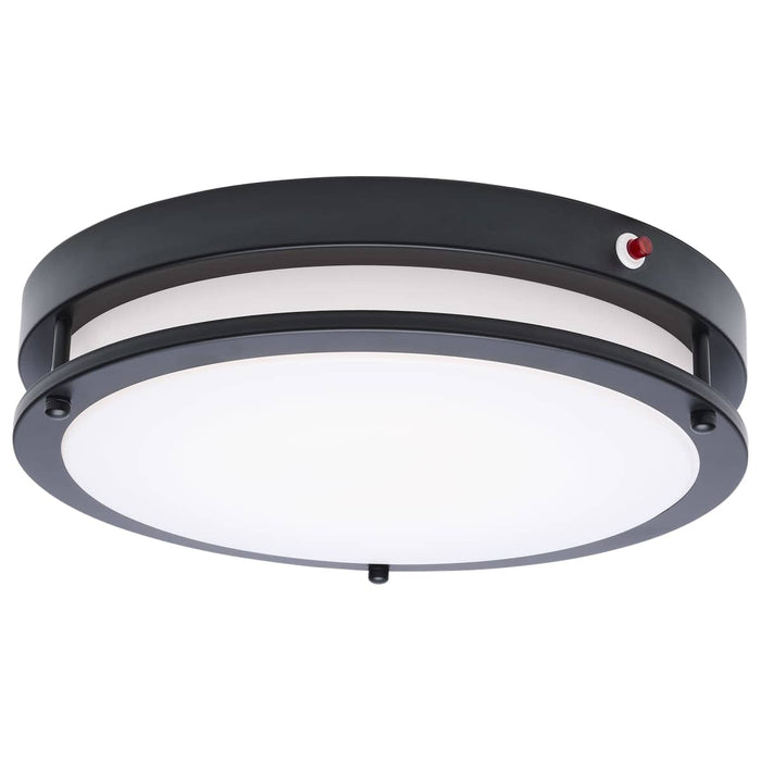 Flush Mount Nuvo 62-1891 Glamour - 13 Inch LED Flush Mount - Emergency Battery - CCT Selectable - Black Finish Nuvo