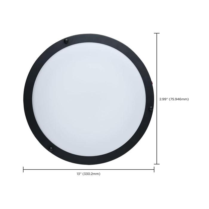 Flush Mount Nuvo 62-1891 Glamour - 13 Inch LED Flush Mount - Emergency Battery - CCT Selectable - Black Finish Nuvo