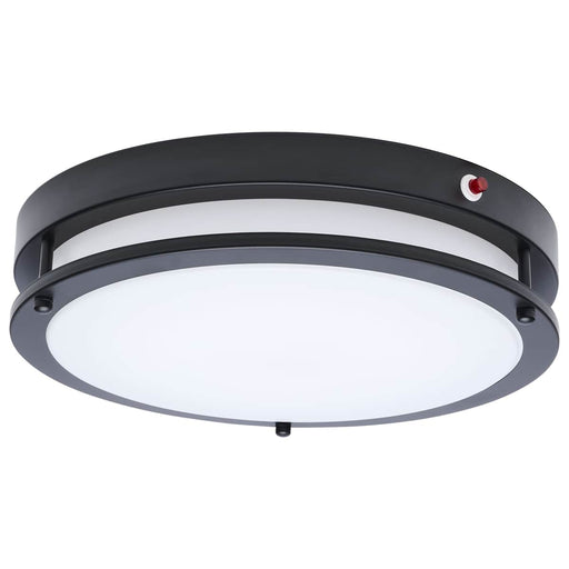 Flush Mount Nuvo 62-1891 Glamour - 13 Inch LED Flush Mount - Emergency Battery - CCT Selectable - Black Finish Nuvo