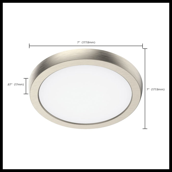 Flush Mount Nuvo 62-1913 Blink Performer - 10 Watt LED - 7 Inch Round Fixture - Brushed Nickel Finish - 5 CCT Selectable Nuvo