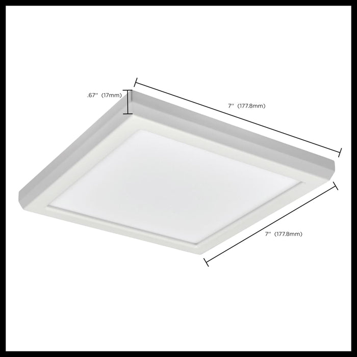 Flush Mount Nuvo 62-1914 Blink Performer - 10 Watt LED - 7 Inch Square Fixture - White Finish - 5 CCT Selectable Nuvo