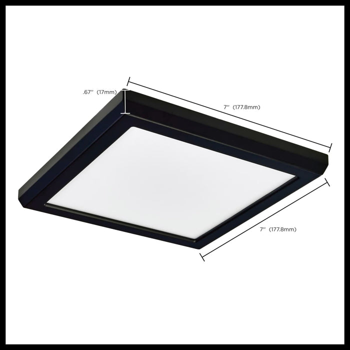Flush Mount Nuvo 62-1915 Blink Performer - 10 Watt LED - 7 Inch Square Fixture - Black Finish - 5 CCT Selectable Nuvo