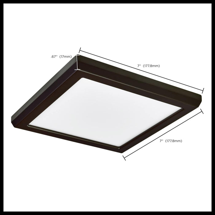 Flush Mount Nuvo 62-1916 Blink Performer - 10 Watt LED - 7 Inch Square Fixture - Bronze Finish - 5 CCT Selectable Nuvo