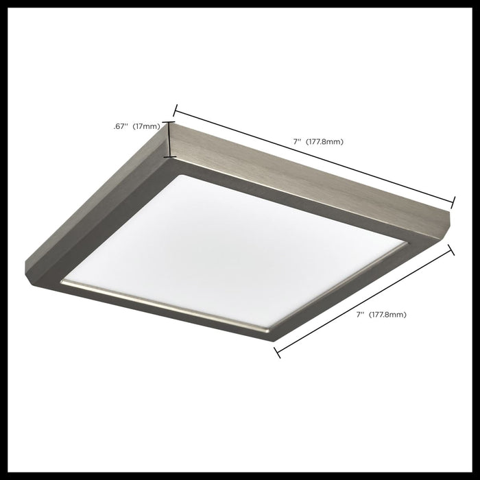 Flush Mount Nuvo 62-1917 Blink Performer - 10 Watt LED - 7 Inch Square Fixture - Brushed Nickel Finish - 5 CCT Selectable Nuvo