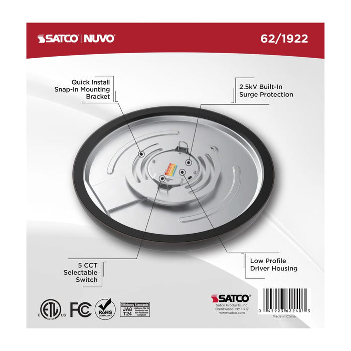 Flush Mount Nuvo 62-1922 Blink Performer - 11 Watt LED - 9 Inch Round Fixture - Bronze Finish - 5 CCT Selectable Nuvo