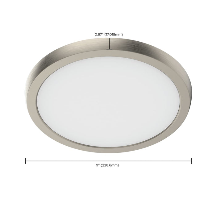 Flush Mount Nuvo 62-1923 Blink Performer - 11 Watt LED - 9 Inch Round Fixture - Brushed Nickel Finish - 5 CCT Selectable Nuvo
