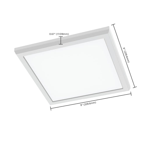 Flush Mount Nuvo 62-1924 Blink Performer - 11 Watt LED - 9 Inch Square Fixture - White Finish - 5 CCT Selectable Nuvo