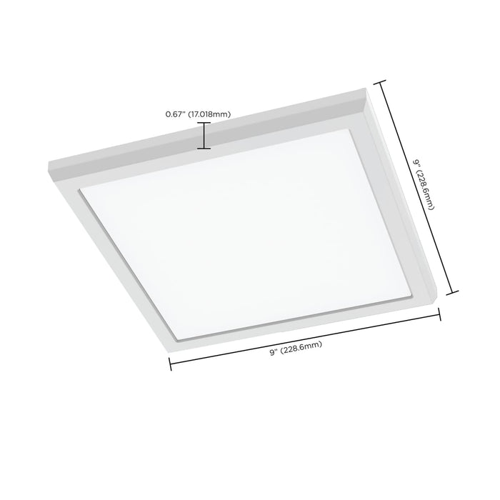 Flush Mount Nuvo 62-1924 Blink Performer - 11 Watt LED - 9 Inch Square Fixture - White Finish - 5 CCT Selectable Nuvo