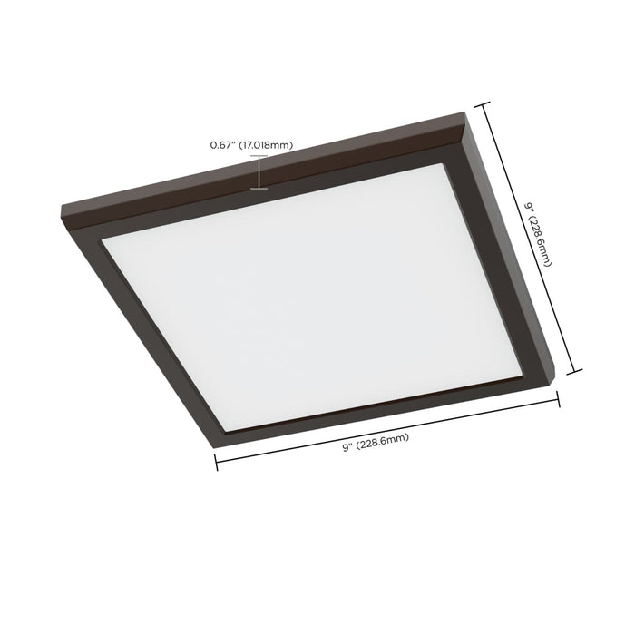 Flush Mount Nuvo 62-1926 Blink Performer - 11 Watt LED - 9 Inch Square Fixture - Bronze Finish - 5 CCT Selectable Nuvo