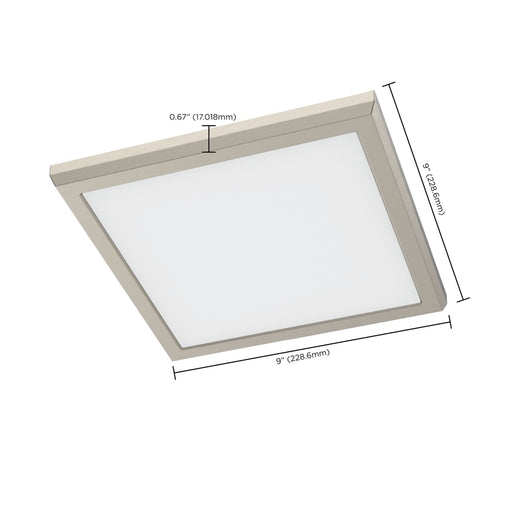 Flush Mount Nuvo 62-1927 Blink Performer - 11 Watt LED - 9 Inch Square Fixture - Brushed Nickel Finish - 5 CCT Selectable Nuvo