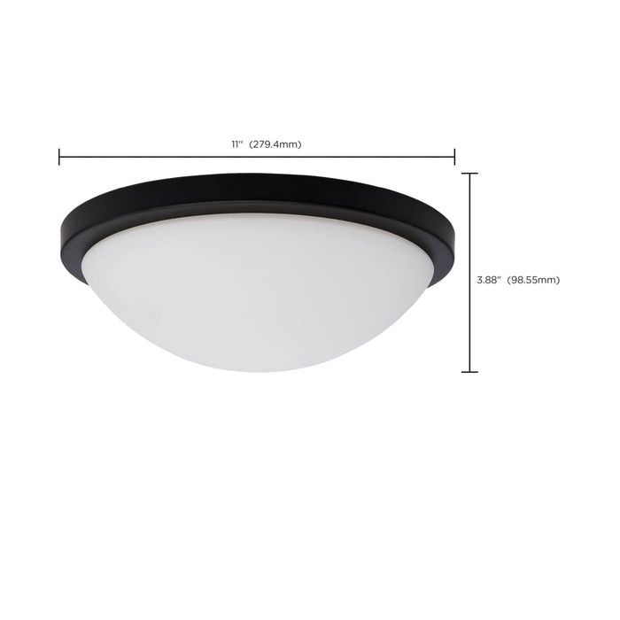 Flush Mount Nuvo 62-1942 Button - 11 Inch LED Flush Mount Fixture - Matte Black Finish - CCT Selectable - 120 Volts Nuvo