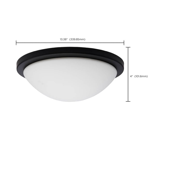 Flush Mount Nuvo 62-1943 Button - 13 Inch LED Flush Mount Fixture - Matte Black Finish - CCT Selectable - 120 Volts Nuvo