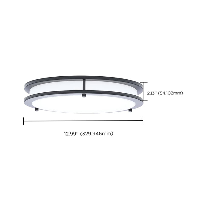Flush Mount Nuvo 62-1976 Glamour - LED 13 Inch Flush Mount - Black Finish - 27K/3K/35K/4K/5K CCT Selectable Nuvo