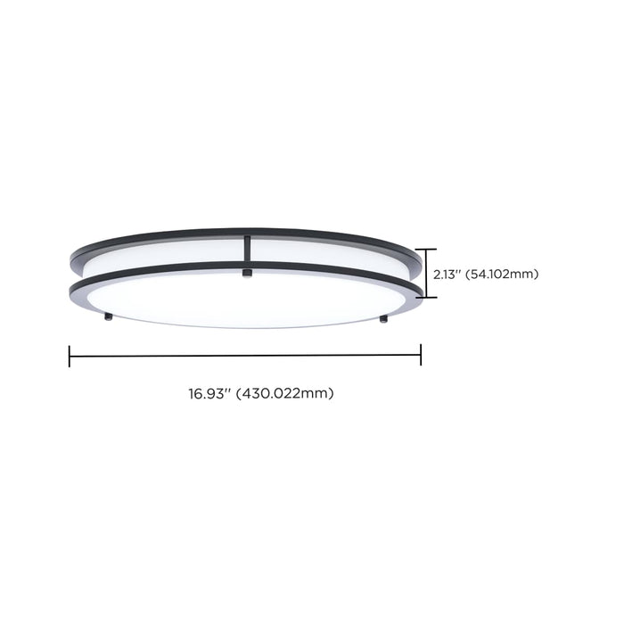 Flush Mount Nuvo 62-1977 Glamour - LED 17 Inch Flush Mount - Black Finish - 27K/3K/35K/4K/5K CCT Selectable Nuvo