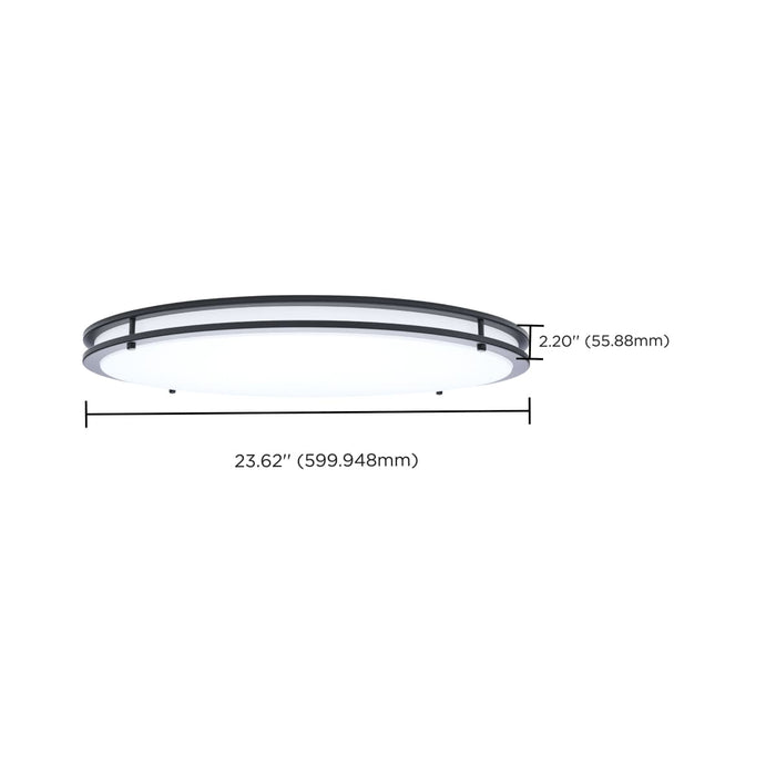 Flush Mount Nuvo 62-1978 Glamour - LED 24 Inch Flush Mount - Black Finish - 27K/3K/35K/4K/5K CCT Selectable Nuvo