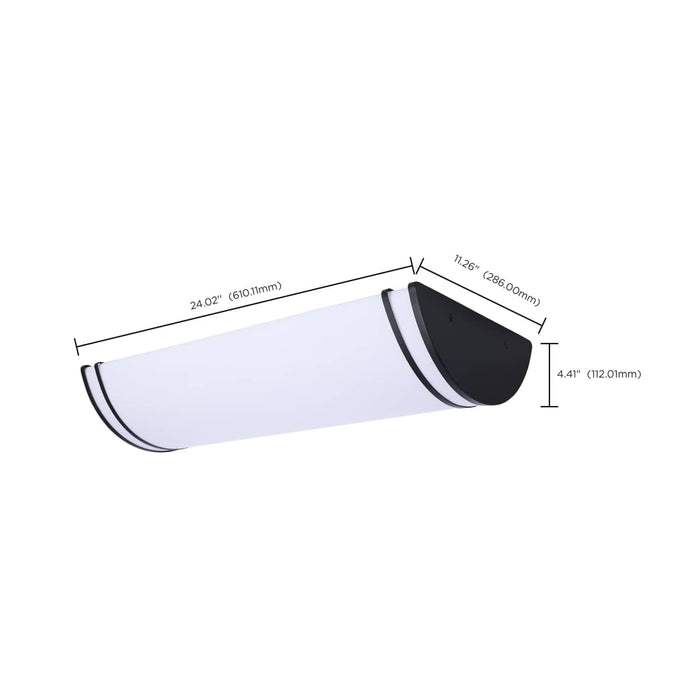 Flush Mount Nuvo 62-1979 Glamour - LED 25 Inch Linear Flush Mount - Black Finish - 27K/3K/35K/4K/5K CCT Selectable Nuvo