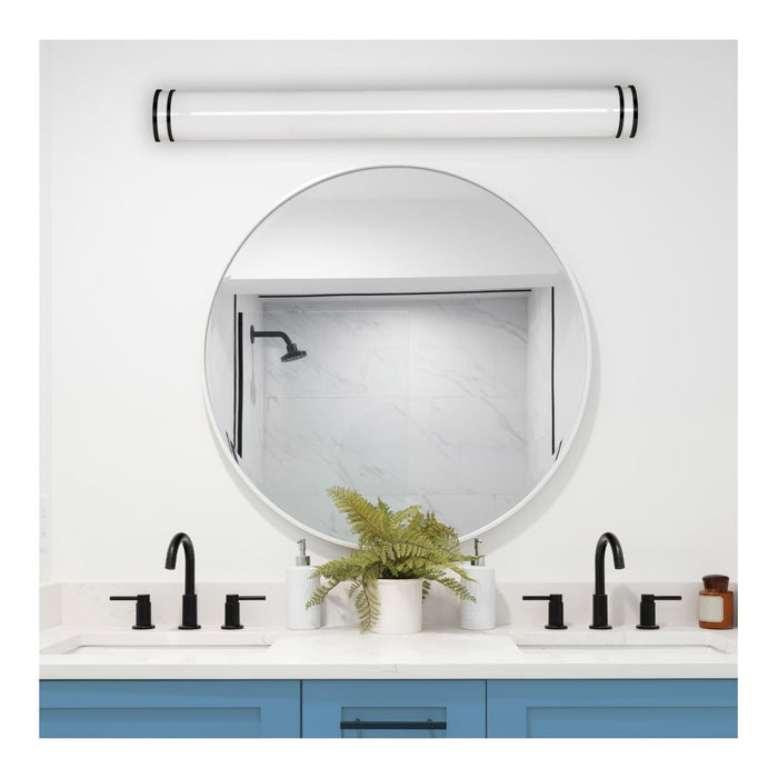 Flush Mount Nuvo 62-1980 Glamour - LED 50 Inch Linear Flush Mount - Black Finish - 27K/3K/35K/4K/5K CCT Selectable Nuvo