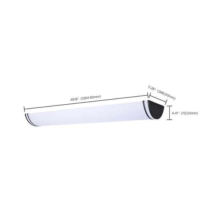 Flush Mount Nuvo 62-1980 Glamour - LED 50 Inch Linear Flush Mount - Black Finish - 27K/3K/35K/4K/5K CCT Selectable Nuvo