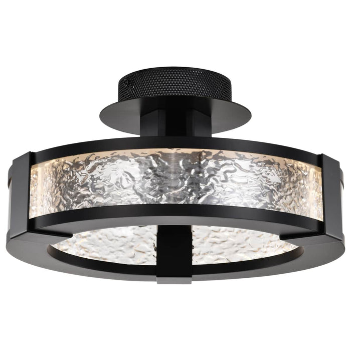 Semi Flush Nuvo 62-2001 Darrow - 13 Inch LED Semi Flush - Matte Black - Acrylic Panels Nuvo