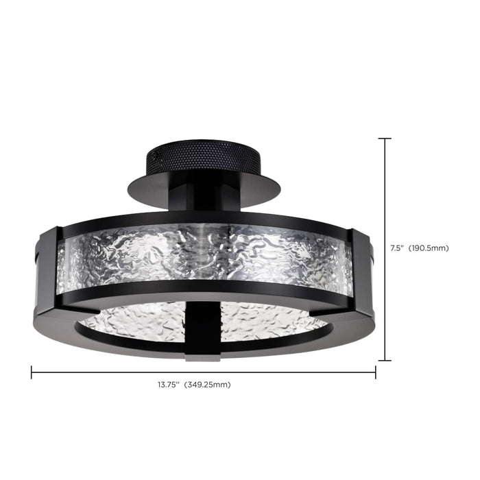 Semi Flush Nuvo 62-2001 Darrow - 13 Inch LED Semi Flush - Matte Black - Acrylic Panels Nuvo