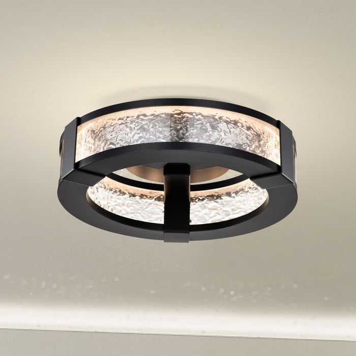 Flush Mount Nuvo 62-2002 Darrow - 13 Inch LED Flush Mount - Matte Black - Acrylic Panels Nuvo
