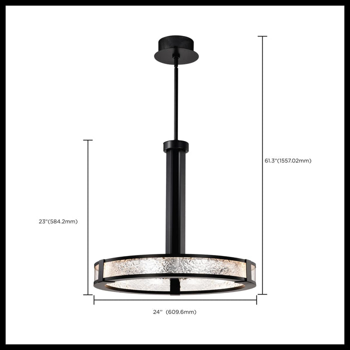 Pendant Nuvo 62-2003 Darrow - 24 Inch LED Pendant - Matte Black - Acrylic Panels Nuvo
