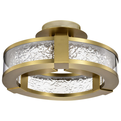 Semi Flush Nuvo 62-2011 Darrow - 13 Inch LED Semi Flush - Vintage Brass - Acrylic Panels Nuvo