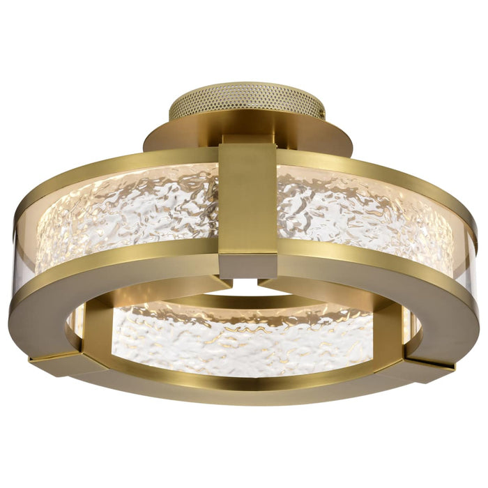Semi Flush Nuvo 62-2011 Darrow - 13 Inch LED Semi Flush - Vintage Brass - Acrylic Panels Nuvo