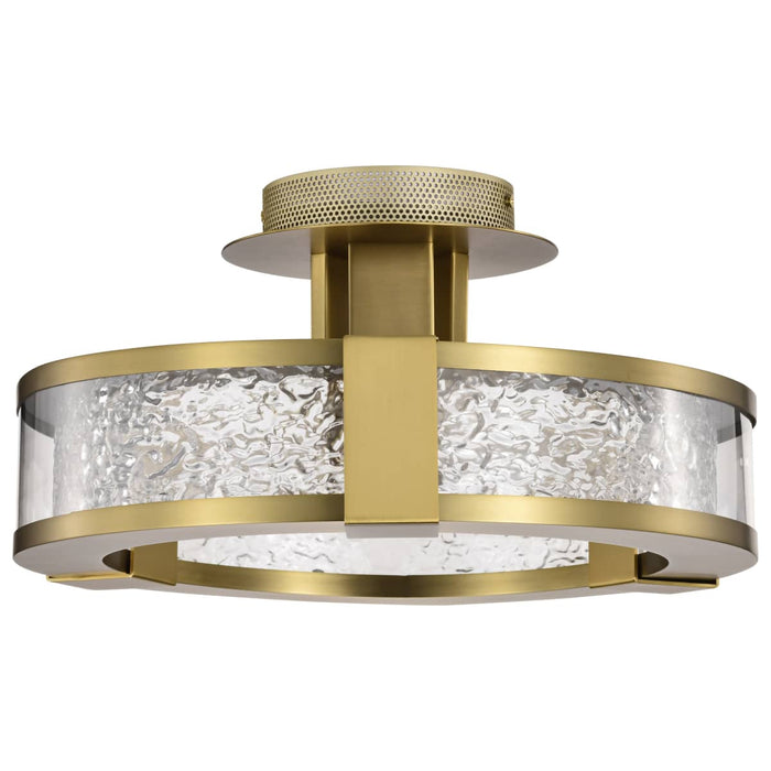 Semi Flush Nuvo 62-2011 Darrow - 13 Inch LED Semi Flush - Vintage Brass - Acrylic Panels Nuvo