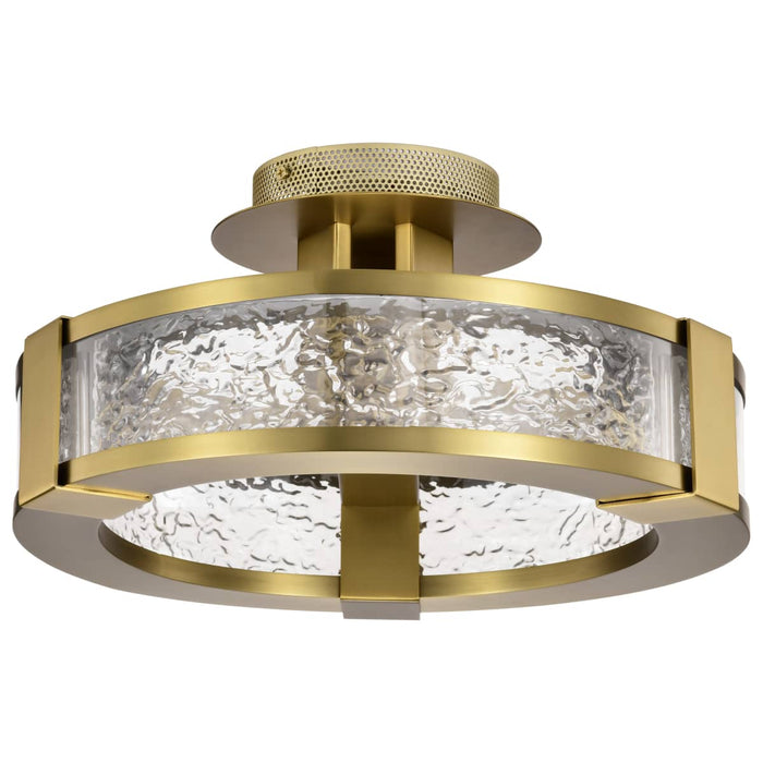 Semi Flush Nuvo 62-2011 Darrow - 13 Inch LED Semi Flush - Vintage Brass - Acrylic Panels Nuvo
