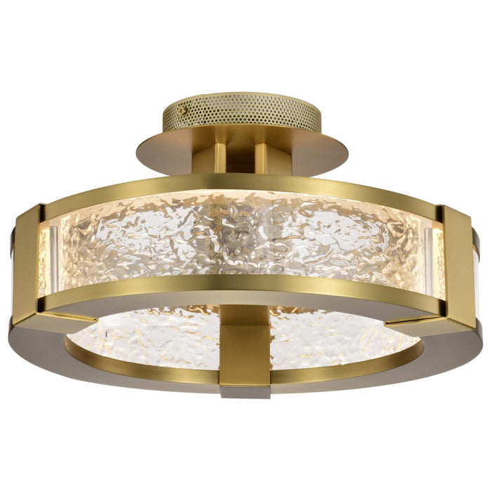 Semi Flush Nuvo 62-2011 Darrow - 13 Inch LED Semi Flush - Vintage Brass - Acrylic Panels Nuvo