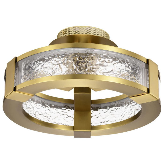 Semi Flush Nuvo 62-2011 Darrow - 13 Inch LED Semi Flush - Vintage Brass - Acrylic Panels Nuvo