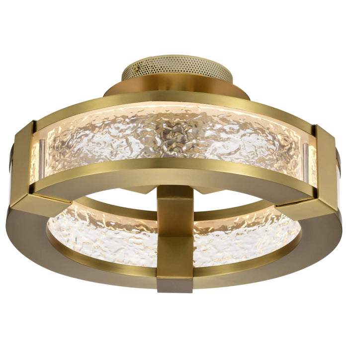 Semi Flush Nuvo 62-2011 Darrow - 13 Inch LED Semi Flush - Vintage Brass - Acrylic Panels Nuvo