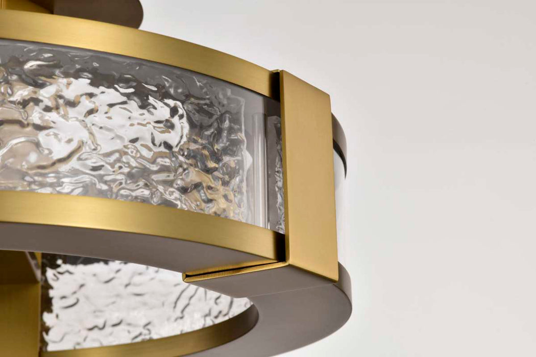Semi Flush Nuvo 62-2011 Darrow - 13 Inch LED Semi Flush - Vintage Brass - Acrylic Panels Nuvo