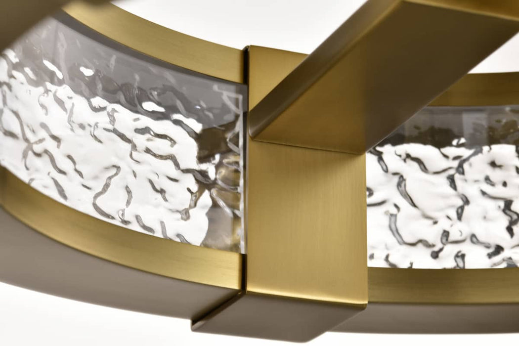 Semi Flush Nuvo 62-2011 Darrow - 13 Inch LED Semi Flush - Vintage Brass - Acrylic Panels Nuvo