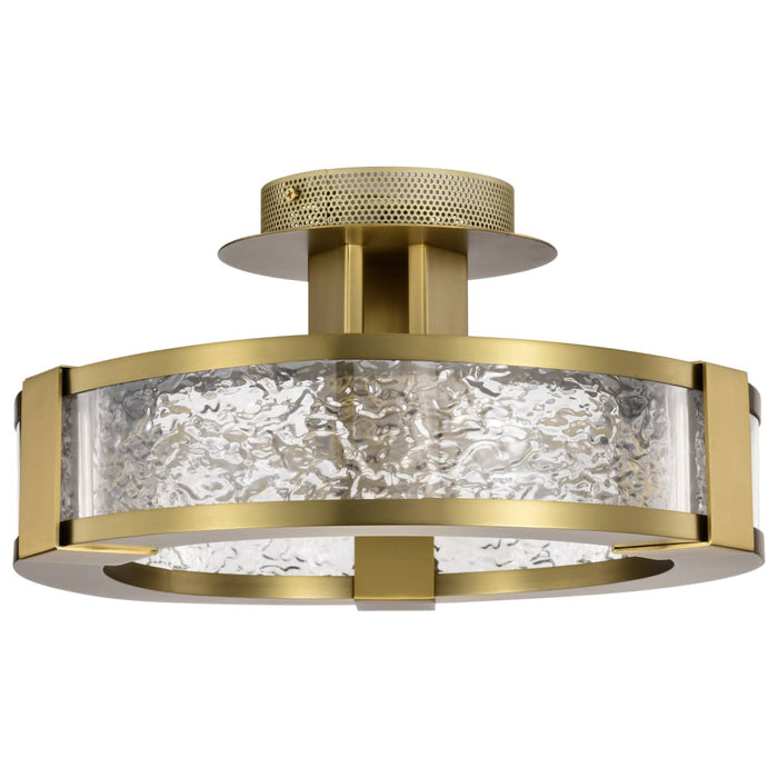 Semi Flush Nuvo 62-2011 Darrow - 13 Inch LED Semi Flush - Vintage Brass - Acrylic Panels Nuvo
